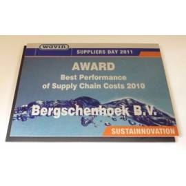 RVS look Naambord Bedrijf met award logo