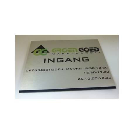 RVS look Bedrijfsnaambord met logo groengoed