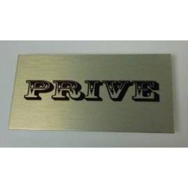 Pictgoram tekstbordje prive Aluminium RVS look