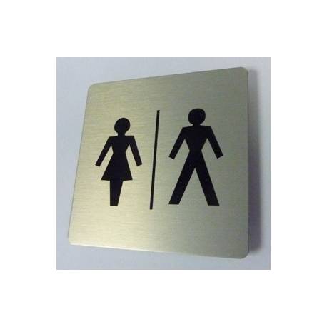 Pictogram Toilet dames / heren Aluminium RVS look