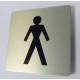 Pictogram Toilet heren Aluminium RVS look