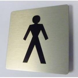 Pictogram Toilet heren Aluminium RVS look