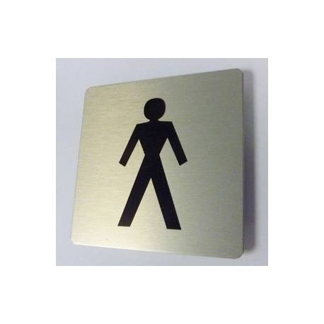 Pictogram Toilet heren Aluminium RVS look