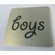 Pictogram met tekst boys Aluminium RVS look