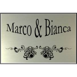 RVS look Naambordje 12 x 8 cm marcobianca