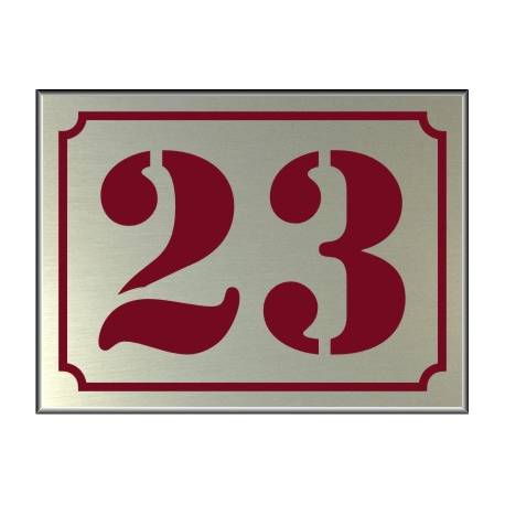 RVS look Huisnummerbordje 23