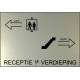 Aanduidingsbord Receptie en Verdieping Aluminium RVS look