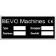 BEVO Machineplaatjes