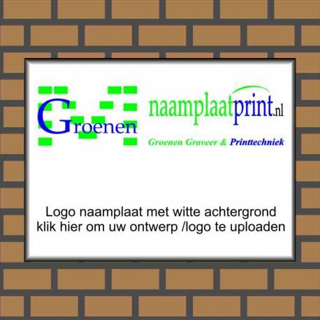 Bedrijfsnaambord eigen ontwerp logo Aluminium wit